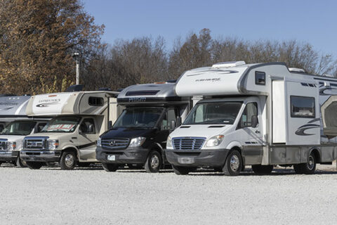 A Class C motorhome, also known as a mini motorhome or mini RV, is a type of recreational vehicle that is built on a truck or van chassis often with a cab-over section that extends over the driver's seat.